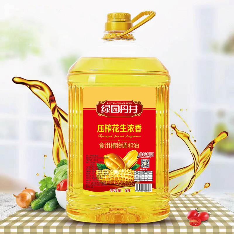 钱柜qg777 压榨花生浓香食用植物协调油 5L